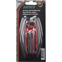 Ball End Fold-Up Hex Key Set, 9 Pcs., Imperial Ontario Packaging