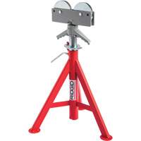 Roller Head Low Pipe Stand #RJ-98, 59-104 cm Height Adjustment, 12" Max. Pipe Capacity, 1000 lbs. Max. Weight Capacity Ontario Packaging