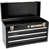 Portable Tool Box, 20" W, 3 Drawers, Black Ontario Packaging