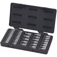 Jeu de douilles &agrave; embouts SAE/m&eacute;triques Pass-Thru, Hexagonale/Phillips/Fente/Torx, Prise 1/4"/3/8", 39 mrcx Ontario Packaging