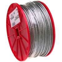 Wire Cable, 500' (152.4 m) x 3/32", 184 lbs. (0.092 tons), Galvanized Ontario Packaging