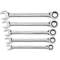 Jeu de cl&eacute;s &agrave; cliquet &agrave; 12 pans et 72 dents, Combinaison, 5 morceaux, M&eacute;trique Ontario Packaging