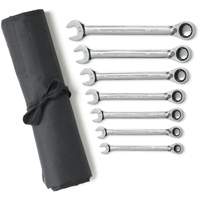 Jeu de cl&eacute;s &agrave; cliquets r&eacute;versibles SAE &agrave; 12 pans et 72 dents avec pochette &agrave; outils enroulable, Combinaison, 7 morceaux, Imp&eacute;rial Ontario Packaging