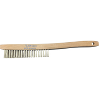 Curved-Handle Scratch Brushes, Stainless Steel, 4 x 19 Wire Rows, 14" Long Ontario Packaging