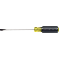 Slot Cabinet Tip Screwdriver, 1/4" Tip, Round, 10-11/32" L, Cushion Grip Handle Ontario Packaging