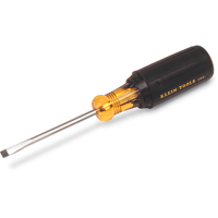 Slot Cabinet Tip Screwdriver, 3/16" Tip, Round, 6-3/4" L, Cushion Grip Handle Ontario Packaging