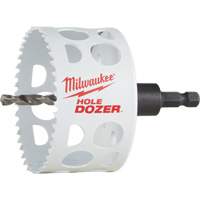 Scie-cloche Hole Dozer avec arbre, 3", Profondeur de la coupe 1-5/8", Bim&eacute;tal Ontario Packaging