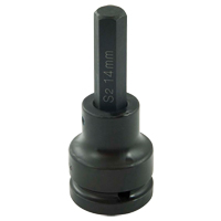 Bit Socket, Hex, 14 mm x 102 mm L, 3/4" Drive Ontario Packaging