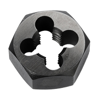 Hex Rethreading Die Nut, 1"/1-1/4" Dia., 1/4"-18 Thread, Carbon Steel/Chromium Steel Ontario Packaging