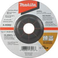 INOX Grinding Wheel, 5" x 1/4", 7/8" Arbor, Aluminum Oxide, Type 27 Ontario Packaging