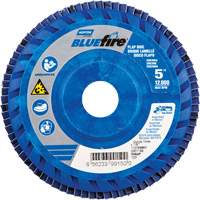 BlueFire™ R884P Coarse Grit Flap Disc, 5" x 7/8", Type 27, 60 Grit, Zirconia Alumina UAJ184 | Ontario Packaging