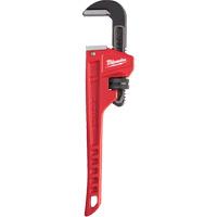 Pipe Wrench, 1-1/2" Jaw Capacity, 10" Long, Powder Coated Finish, Ergonomic Handle Ontario Packaging