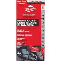 Extreme Metal Band Saw Blades, High Speed Steel, 30-9/16" L x 1/2" W x 0.02" Thick, 12/14 TPI Ontario Packaging