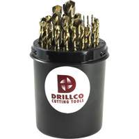 Drillco&reg; Imperial Drill Pal Jobber Length Drill Bit Set, 29 Pieces, Cobalt Ontario Packaging