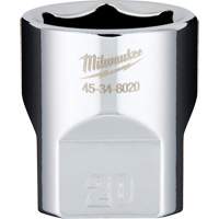 Douille m&eacute;trique avec c&ocirc;t&eacute;s Four Flats, 20 mm, Prise 3/8", 6 pans Ontario Packaging