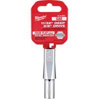 Douille SAE avec c&ocirc;t&eacute;s Four Flats, 11/32", Prise 3/8", 6 pans, Profond Ontario Packaging