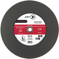 A36R Power Abrasive Cut-Off Wheel, 14" x 3/32", 1" Arbor, Type 1, 4400 RPM Ontario Packaging