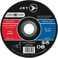 A60PX Power-Xtreme Cut-Off Wheel, 4-1/2" x 1/32", 7/8" Arbor, Type 1, 13300 RPM Ontario Packaging