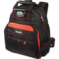 Lighted Tool Backpack, Black/Red, Ballistic/Polyester Ontario Packaging
