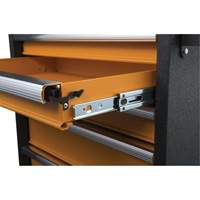 Armoire roulante pour outils s&eacute;rie GSX, 6 tiroirs, 36" la x 18-1/5" p x 37-2/5" h, Noir/Orange Ontario Packaging