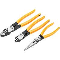 PITBULL Dipped Handle Electrician's Plier Set, 3 Pieces Ontario Packaging