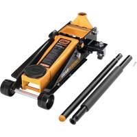 Heavy-Duty Floor Jack, 3 Ton(s) Capacity, 5-1/4" Lowered, 18-1/4" Raised, Manual Hydraulic Ontario Packaging