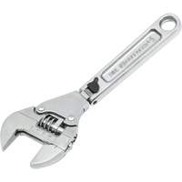 Adjustable Ratcheting Flex Wrench, 8" L, 2-27/50" Max Width, Chrome/Polished Ontario Packaging