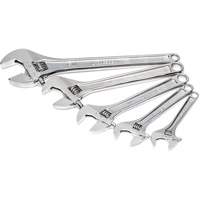 Chrome Wrench Set, Adjustable, 5 Pieces, Imperial and Metric Ontario Packaging