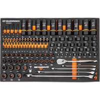 Jeu d'outils de m&eacute;canicien dans des plateaux modulaires en mousse avec conteneur de rangement, 247 morceaux Ontario Packaging