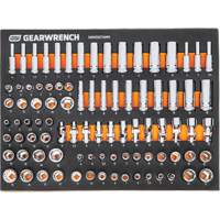 Jeu d'outils m&eacute;triques pour m&eacute;canicien MEGAMOD dans des plateaux en mousse modulaire avec armoire roulante &agrave; outils, 358 morcea Ontario Packaging