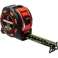 Shockforce NITE EYE Tape Measure, 1-1/4" x 25'/8 m, Metric/SAE Graduations Ontario Packaging