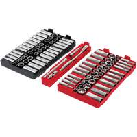 Jeu de cliquets et douilles m&eacute;triques/SAE avec organisateur PACKOUT &agrave; profil bas, 98 Mcx, Prise de 3/8" Ontario Packaging