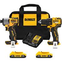 Brushless Cordless Drill/Driver & Impact Driver Combo Kit, Lithium-Ion, 20 V Ontario Packaging