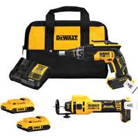 XR&reg; Brushless Drywall Screwgun & Cut-Out Tool Combo Kit, Lithium-Ion, 20 V Ontario Packaging