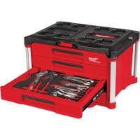 64-Piece Hand Tool Set with PACKOUT 4 Drawer Tool Box, 16-3/10" x 22-1/5" x 14-3/10", Black/Red Ontario Packaging