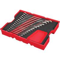 Wrench Set with Tray for PACKOUT Drawers, Ratcheting Combination, 15 Pieces, Metric Ontario Packaging