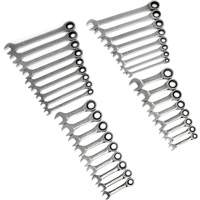 72-Tooth 12 Point Standard & Stubby Wrench Set, Ratcheting Combination, 34 Pieces, Imperial and Metric Ontario Packaging