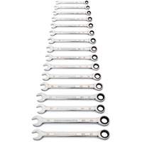 90-Tooth 12 Point Wrench Set, Ratcheting Combination, 16 Pieces, Metric Ontario Packaging