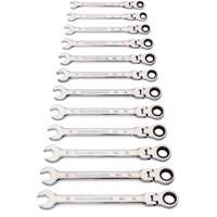 90-Tooth 12 Point Wrench Set, Flex Head/Ratcheting Combination, 12 Pieces, Metric Ontario Packaging