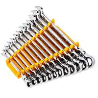 90-Tooth 12 Point Wrench Set, Flex Head/Ratcheting Combination, 12 Pieces, Metric Ontario Packaging