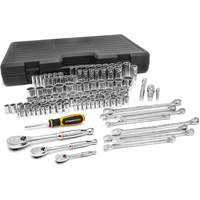 1/4", 3/8" & 1/2" Drive 6 & 12 Point Standard & Deep SAE/Metric Mechanics Tool Set Ontario Packaging