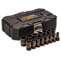 Bolt Biter Extraction Socket Set, 15 Pcs, Impact, 1/4"/3/8" Drive Size Ontario Packaging