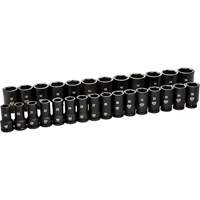 6 Point Metric Socket Set, 28 Pcs, Impact, 3/4" Drive Size, Deep Ontario Packaging