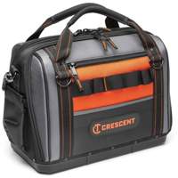 Sac ouvert de 17" pour outils d'ouvrier, Polyester, 3 pochettes, Noir/Gris/Orange Ontario Packaging