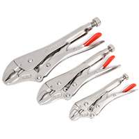 Curved Jaw Locking Pliers with Wire Cutter Set, 3 Pieces Ontario Packaging