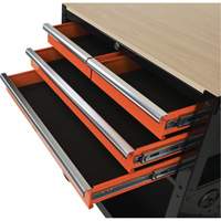 Utility Cart, 4 Drawers, Black/Orange Ontario Packaging