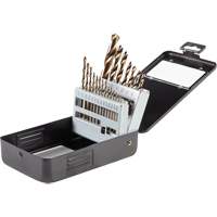 Gold Oxide Drill Bit Set, 21 Pieces, High Speed Steel Ontario Packaging