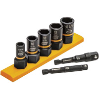 Metric Bolt Biter Extraction Socket Set, 7 Pcs, Impact, 1/4"/3/8" Drive Size Ontario Packaging