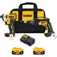 MAX Brushless Cordless Drywall Screw Gun & Impact Driver Kit, 20 V Ontario Packaging
