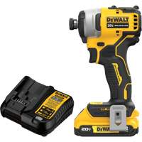 Ensemble tournevis &agrave; chocs sans fil et sans balai ATOMIC COMPACT SERIES MAX*, 1/4", 1700 lb-po Couple max., 20 V, Lithium-ion Ontario Packaging